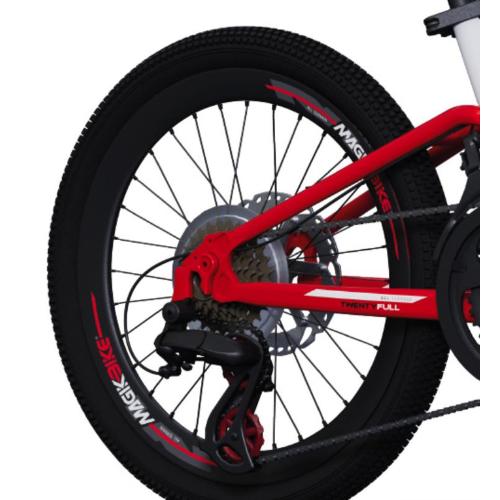 BICI 20 MTB FULL BIANCO/ROSSO DISCO FRENO