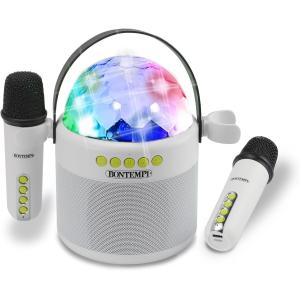CASSA WIRELESS SPEAKER 2 MICROFONI SFERA E LED