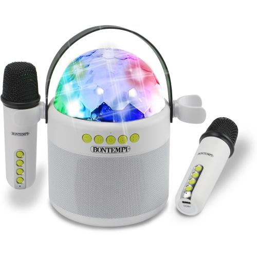 CASSA WIRELESS SPEAKER 2 MICROFONI SFERA E LED