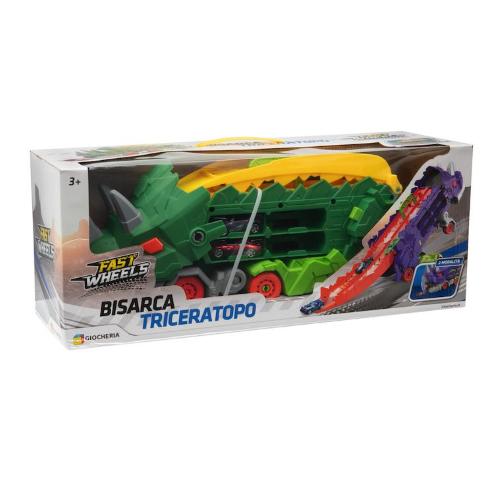 FAST WHEELS - BISARCA TRICERATOPO 2 AUTO INCLUSE CON RAMPA DI LANCIO