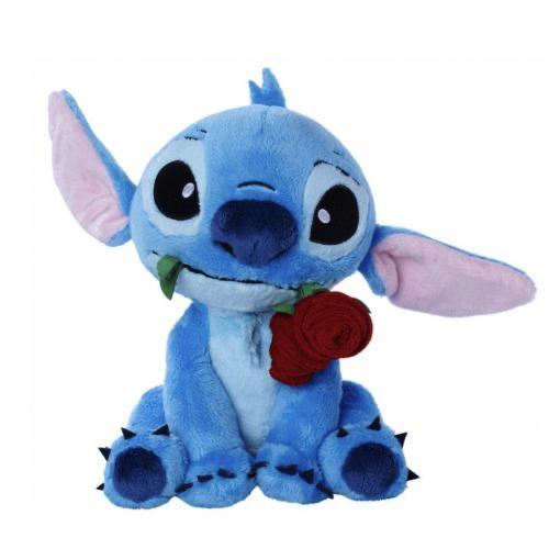 STITCH CON ROSA PELUCHE 25CM