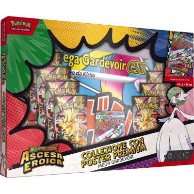 POKEMON COLLEZIONE CARTE CON POSTER PREMIUM DI MEGA LUCARIO-EX E MEGA GARDEVOIR-EX