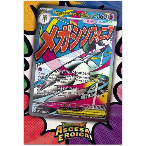 POKEMON COLLEZIONE CARTE CON POSTER PREMIUM DI MEGA LUCARIO-EX E MEGA GARDEVOIR-EX