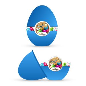 GUSCIO UOVO DI PASQUA PER SORPRESE BLU + FASCIA GIOCHERIA TELESE