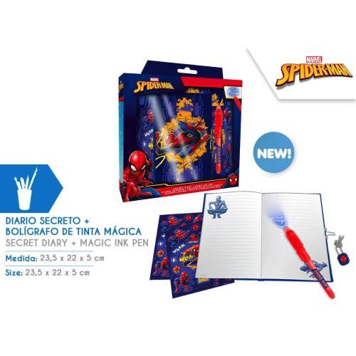 DIARIO SEGRETO CON PENNA MAGICA UV SPIDERMAN