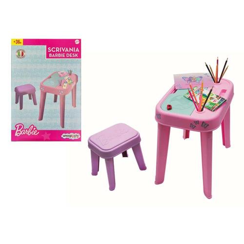 SCRIVANIA CON SGABELLO BARBIE CON 14 ACCESSORI CARIOCA
