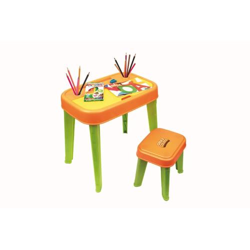 SCRIVANIA CREA E COLORA + SGABELLO CARIOCA CON 14 ACCESSORI  