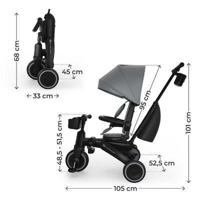 KINDERKRAFT TRICICLO PIEGHEVOLE JAZZ 3 GRIGIO