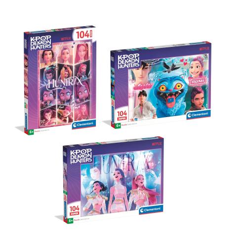 PUZZLE K-POP DEMON HUNTERS 104 PEZZI 6 ANNI (3 MODELLI ASSORTITI)