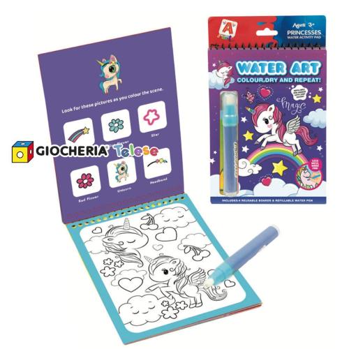 A DI ARTE - MAGIC WATER BOOK UNICORNO LIBRO MAGICO CON PENNERELLO AD ACQUA