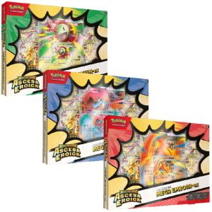 POKEMON ASCESA EROICA MEGA EVOLUZIONE MEGA EMBOAR EX, MEGA FERALIGATOR, MEGA MEGANIUM EX