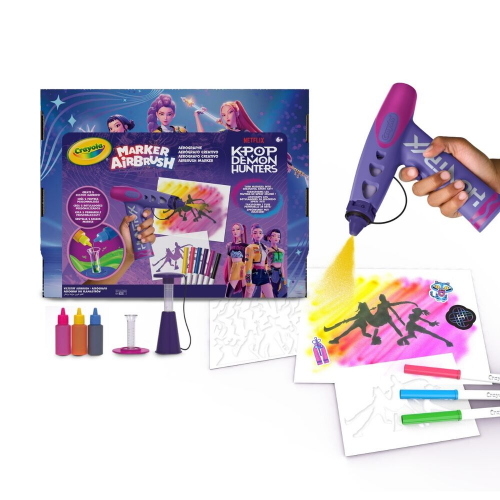 CRAYOLA K-POP DEMON HUNTERS MARKER AIRBRUSH SUPERSET AEROGRAFO