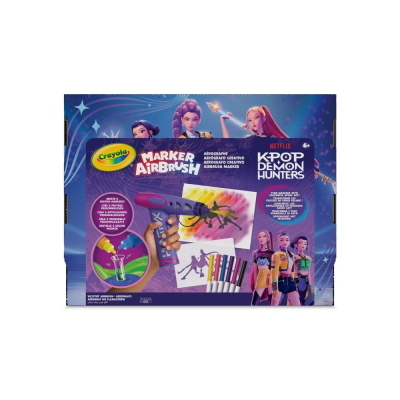 CRAYOLA K-POP DEMON HUNTERS MARKER AIRBRUSH SUPERSET AEROGRAFO