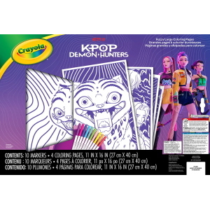 CRAYOLA FUZZY LARGE COLORING PAGES WITH MARKERS K-POP DEMON HUNTERS