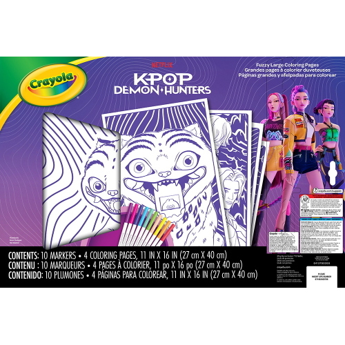 CRAYOLA FUZZY LARGE COLORING PAGES WITH MARKERS K-POP DEMON HUNTERS
