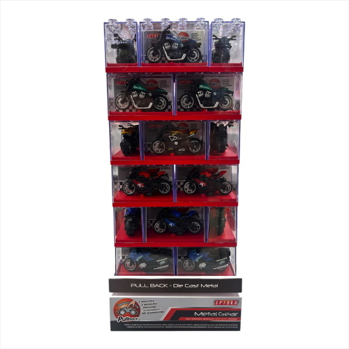 MOTO DIE CAST RETROCARICA 1:60 4ASS 48PZ D/BOX