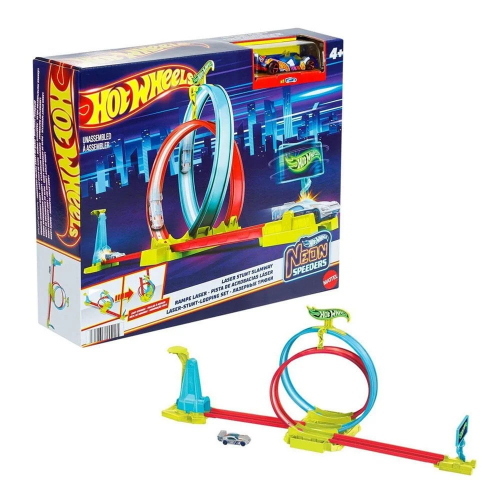 HOT WHEELS PISTA DOPPIO LANCIATORE NEON