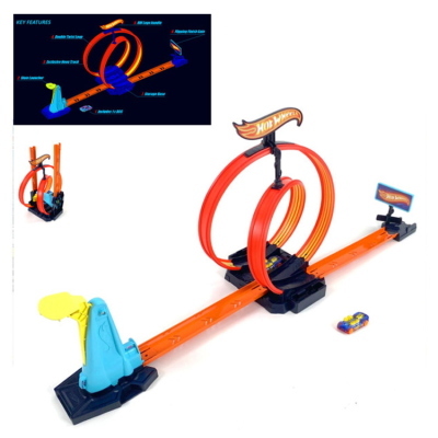 HOT WHEELS PISTA DOPPIO LANCIATORE NEON