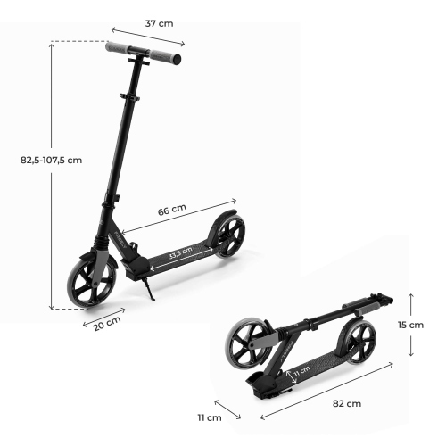 KINDERKRAFT MONOPATTINO FREELY BLACK DA 5 ANNI A 100 KG