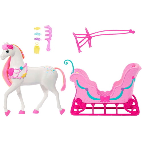 BARBIE SCHIACCIANOCI CAVALLO E SLITTA DEL REGNO CANDITO
