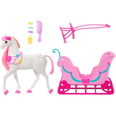BARBIE SCHIACCIANOCI CAVALLO E SLITTA DEL REGNO CANDITO