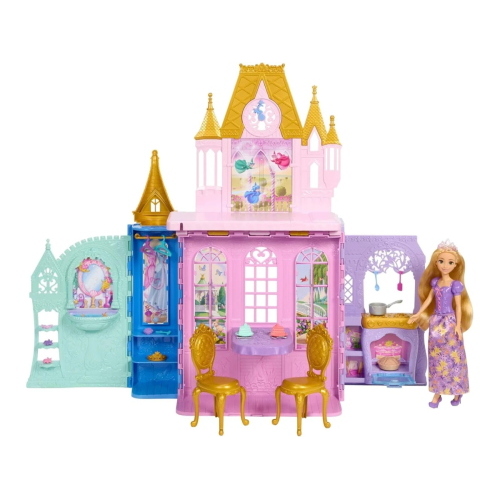 DISNEY PRINCESS CASTELLO FOLD & GO RAPERONZOLO CON BAMBOLA