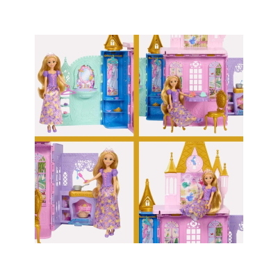 DISNEY PRINCESS CASTELLO FOLD & GO RAPERONZOLO CON BAMBOLA