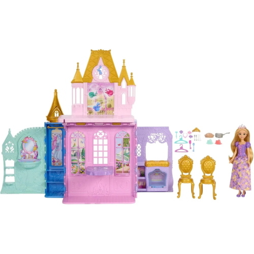 DISNEY PRINCESS CASTELLO FOLD & GO RAPERONZOLO CON BAMBOLA