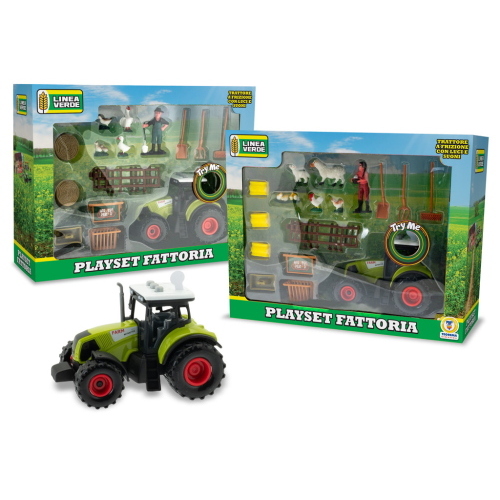LINEA VERDE - PLAYSET FATTORIA 19 PZ TRATTORE B-O 
