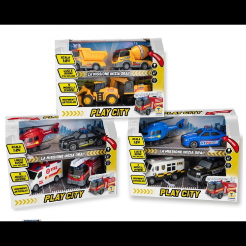 PLAY CITY - SET 4 MEZZI C/LUCI E SUONI