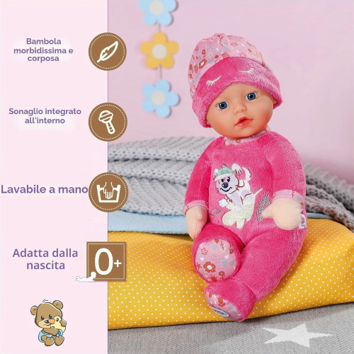 BABY BORN SLEEPY FOR BABIES PINK 30CM