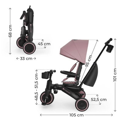 KINDERKRAFT TRICICLO PIEGHEVOLE JAZZ 3 PINK