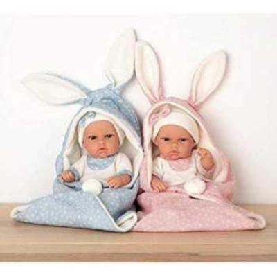 ARIAS - BEBÈ 33 CM COPERTA CON ORECCHIE AZZURRO 60288